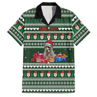 Sloth Christmas Family Matching Off Shoulder Maxi Dress and Hawaiian Shirt with Santa Hat, Presents, and Festive Pattern - Wonder Print Shop