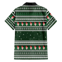 Sloth Christmas Family Matching Off Shoulder Short Dress and Hawaiian Shirt with Santa Hat, Presents, and Festive Pattern - Wonder Print Shop