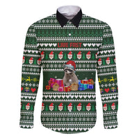 Sloth Christmas Family Matching Puletasi and Hawaiian Shirt with Santa Hat, Presents, and Festive Pattern - Wonder Print Shop