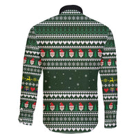 Sloth Christmas Family Matching Short Sleeve Bodycon Dress and Hawaiian Shirt with Santa Hat, Presents, and Festive Pattern - Wonder Print Shop