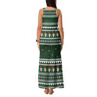 Sloth Christmas Family Matching Tank Maxi Dress and Hawaiian Shirt with Santa Hat, Presents, and Festive Pattern - Wonder Print Shop