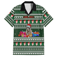 Sloth Christmas Hawaiian Shirt with Santa Hat, Presents, and Festive Pattern - Wonder Print Shop