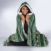 Sloth Christmas Hooded Blanket with Santa Hat, Presents, and Festive Pattern - Wonder Print Shop