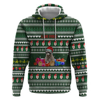 Sloth Christmas Hoodie with Santa Hat, Presents, and Festive Pattern - Wonder Print Shop