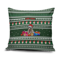 Sloth Christmas Pillow Cover with Santa Hat, Presents, and Festive Pattern - Wonder Print Shop