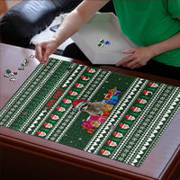 Sloth Christmas Puzzle with Santa Hat, Presents, and Festive Pattern - Wonder Print Shop