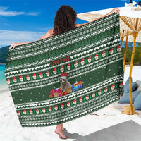 Sloth Christmas Sarong with Santa Hat, Presents, and Festive Pattern - Wonder Print Shop