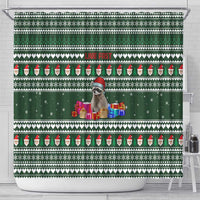 Sloth Christmas Shower Curtain with Santa Hat, Presents, and Festive Pattern - Wonder Print Shop