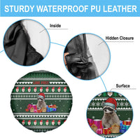 Sloth Christmas Spare Tire Cover with Santa Hat, Presents, and Festive Pattern - Wonder Print Shop