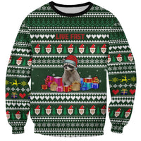 Sloth Christmas Sweatshirt with Santa Hat, Presents, and Festive Pattern - Wonder Print Shop
