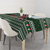Sloth Christmas Tablecloth with Santa Hat, Presents, and Festive Pattern - Wonder Print Shop