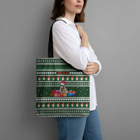 Sloth Christmas Tote Bag with Santa Hat, Presents, and Festive Pattern - Wonder Print Shop