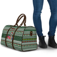 Sloth Christmas Travel Bag with Santa Hat, Presents, and Festive Pattern - Wonder Print Shop