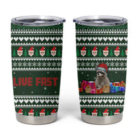 Sloth Christmas Tumbler Cup with Santa Hat, Presents, and Festive Pattern - Wonder Print Shop
