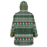 Sloth Christmas Wearable Blanket Hoodie with Santa Hat, Presents, and Festive Pattern - Wonder Print Shop