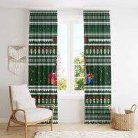 Sloth Christmas Window Curtain with Santa Hat, Presents, and Festive Pattern - Wonder Print Shop
