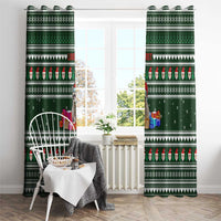 Sloth Christmas Window Curtain with Santa Hat, Presents, and Festive Pattern - Wonder Print Shop