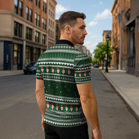 Sloth Christmas Zipper Polo Shirt with Santa Hat, Presents, and Festive Pattern - Wonder Print Shop