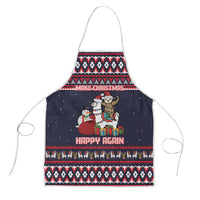 Llama and Snowman Apron with Gifts and Nordic Pattern - Wonder Print Shop