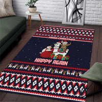 Llama and Snowman Area Rug with Gifts and Nordic Pattern - Wonder Print Shop