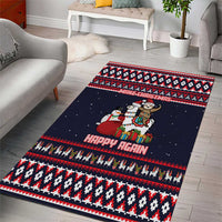 Llama and Snowman Area Rug with Gifts and Nordic Pattern - Wonder Print Shop