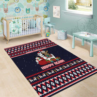 Llama and Snowman Area Rug with Gifts and Nordic Pattern - Wonder Print Shop