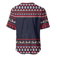 Llama and Snowman Baseball Jersey with Gifts and Nordic Pattern - Wonder Print Shop