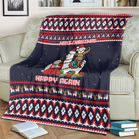 Llama and Snowman Blanket with Gifts and Nordic Pattern - Wonder Print Shop