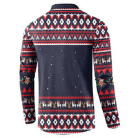 Llama and Snowman Button Sweatshirt with Gifts and Nordic Pattern - Wonder Print Shop