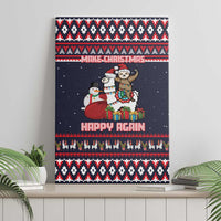 Llama and Snowman Canvas Wall Art with Gifts and Nordic Pattern - Wonder Print Shop