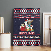 Llama and Snowman Canvas Wall Art with Gifts and Nordic Pattern - Wonder Print Shop