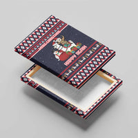 Llama and Snowman Canvas Wall Art with Gifts and Nordic Pattern - Wonder Print Shop