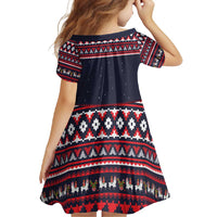 Llama and Snowman Family Matching Long Sleeve Bodycon Dress and Hawaiian Shirt with Gifts and Nordic Pattern - Wonder Print Shop