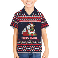 Llama and Snowman Family Matching Tank Maxi Dress and Hawaiian Shirt with Gifts and Nordic Pattern - Wonder Print Shop