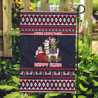 Llama and Snowman Garden Flag with Gifts and Nordic Pattern - Wonder Print Shop