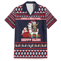 Llama and Snowman Hawaiian Shirt with Gifts and Nordic Pattern - Wonder Print Shop