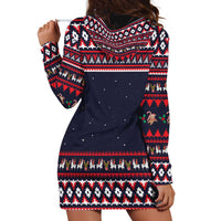 Llama and Snowman Hoodie Dress with Gifts and Nordic Pattern - Wonder Print Shop