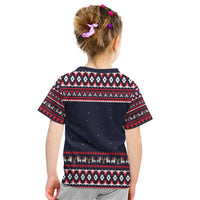 Llama and Snowman Kid T Shirt with Gifts and Nordic Pattern - Wonder Print Shop