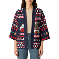 Llama and Snowman Kimono with Gifts and Nordic Pattern - Wonder Print Shop