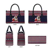 Llama and Snowman Leather Bag with Gifts and Nordic Pattern - Wonder Print Shop