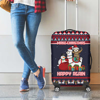Llama and Snowman Luggage Cover with Gifts and Nordic Pattern - Wonder Print Shop