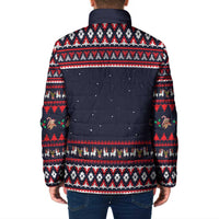 Llama and Snowman Padded Jacket with Gifts and Nordic Pattern - Wonder Print Shop