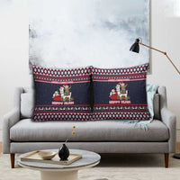 Llama and Snowman Pillow Cover with Gifts and Nordic Pattern - Wonder Print Shop