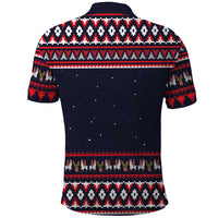Llama and Snowman Polo Shirt with Gifts and Nordic Pattern - Wonder Print Shop