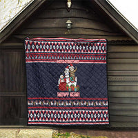 Llama and Snowman Quilt with Gifts and Nordic Pattern - Wonder Print Shop