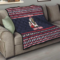 Llama and Snowman Quilt with Gifts and Nordic Pattern - Wonder Print Shop