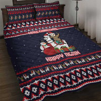 Llama and Snowman Quilt Bed Set with Gifts and Nordic Pattern - Wonder Print Shop