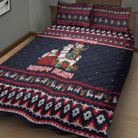 Llama and Snowman Quilt Bed Set with Gifts and Nordic Pattern - Wonder Print Shop