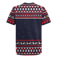 Llama and Snowman Rugby Jersey with Gifts and Nordic Pattern - Wonder Print Shop