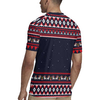 Llama and Snowman Rugby Jersey with Gifts and Nordic Pattern - Wonder Print Shop